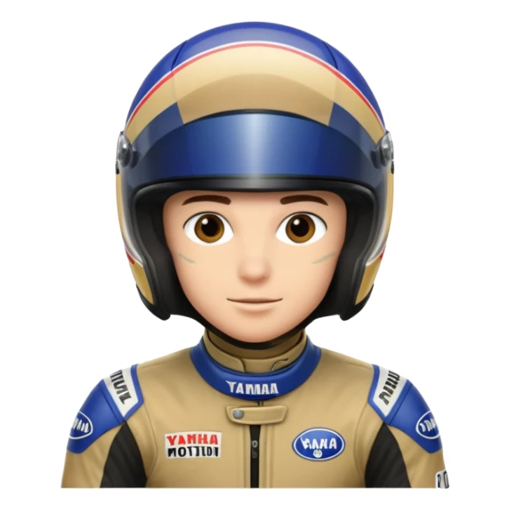 yamaha motorcycle racer with full face helmet sticker
