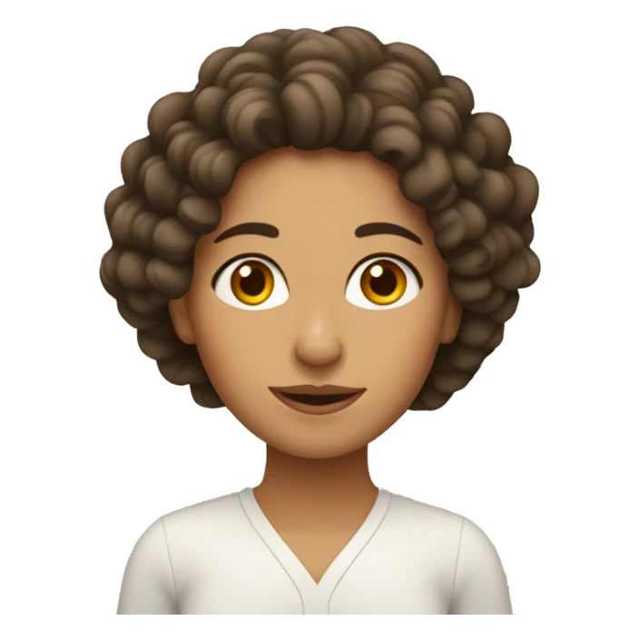 Spanish woman with long curly hair  sticker