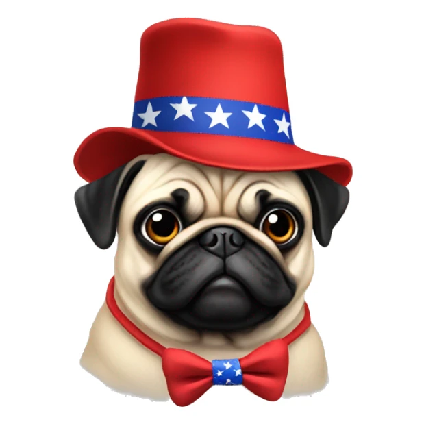 Pug wearing make America great again hat  sticker