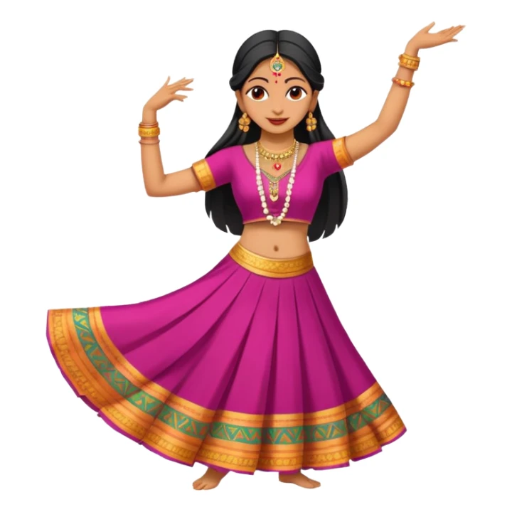 Indian woman in traditional clothes dances.  format portrait sticker