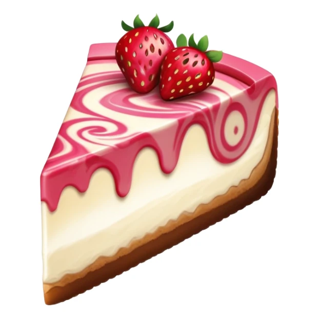 Strawberry fudge swirl cheesecake slice sticker
