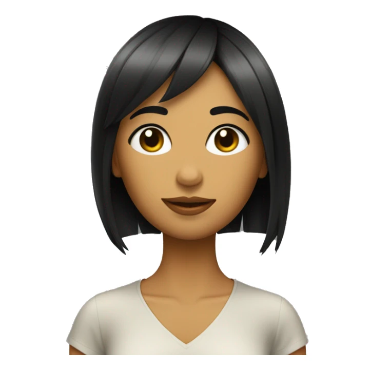 Chica con flequillo y pel medio corto de color negro sticker