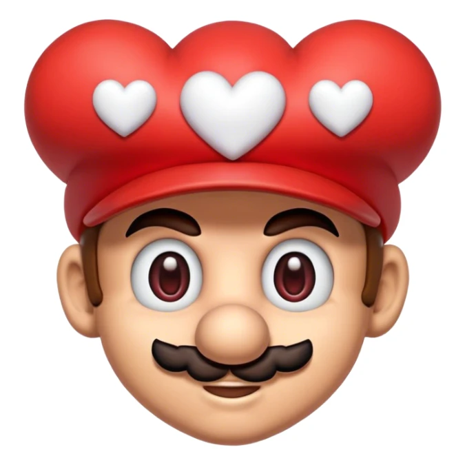 Super Mario with hearts for eyes  sticker