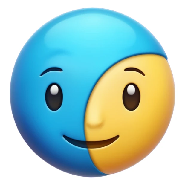 3D planet emoji in Apple emoji style, smooth rounded shape, glossy surface, soft lighting, minimal design, vibrant colors, dark background, clean and cute emoji look, high resolution. sticker