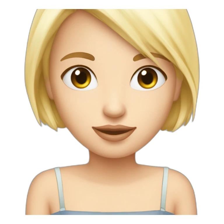 Jeune femme blonde mince avec petit chat sticker
