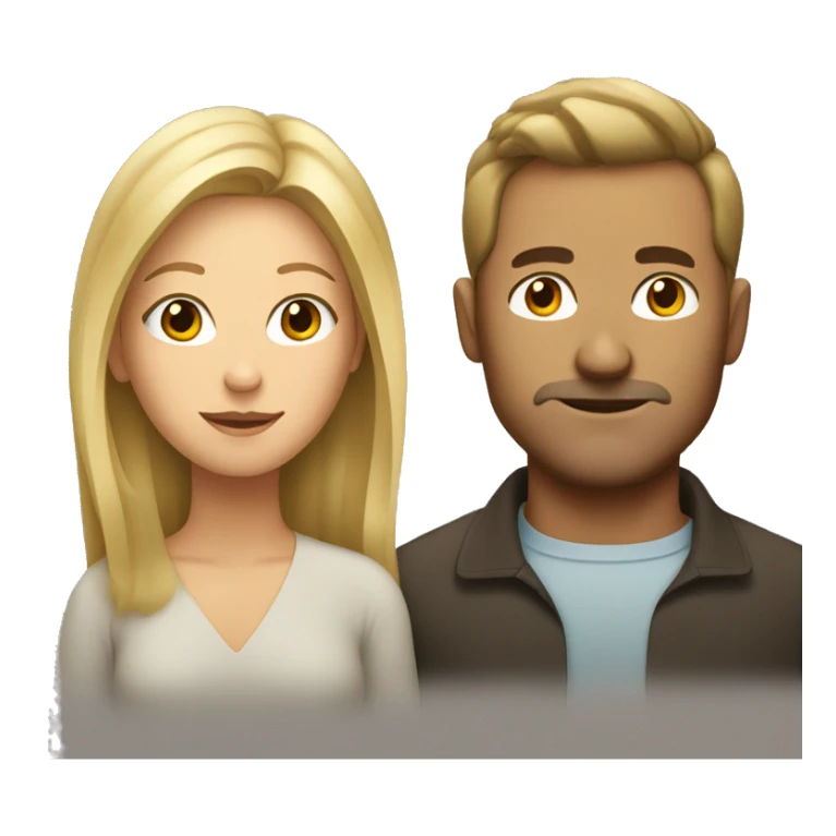 blonde woman glassed and brown-haired man sticker