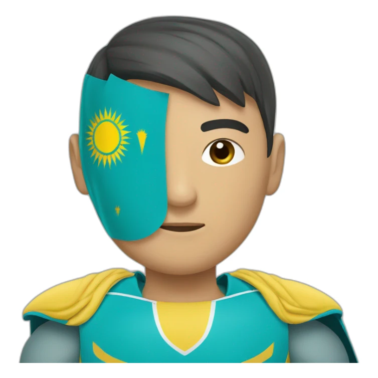 Superhero Kazakhman with flag of Kazakhstan sticker