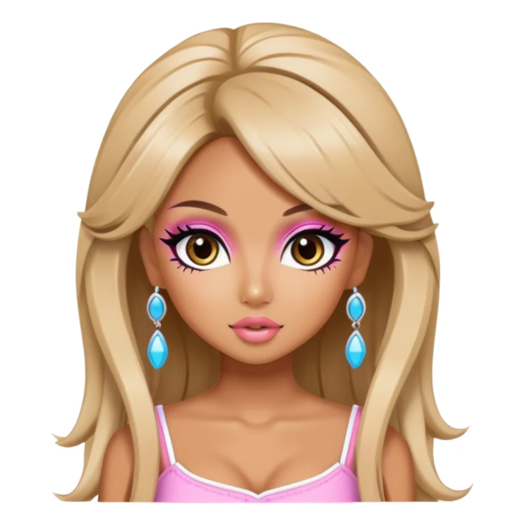 gyaru style, pretty makeup, pretty bratz baddie sticker