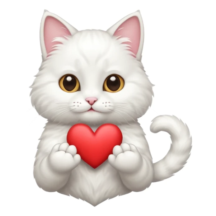 Cute white cat making heart shape with his hand above the head like this🙆‍♂️ sticker