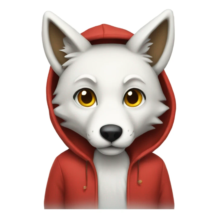 Santa wearing a white fox hoodie sticker
