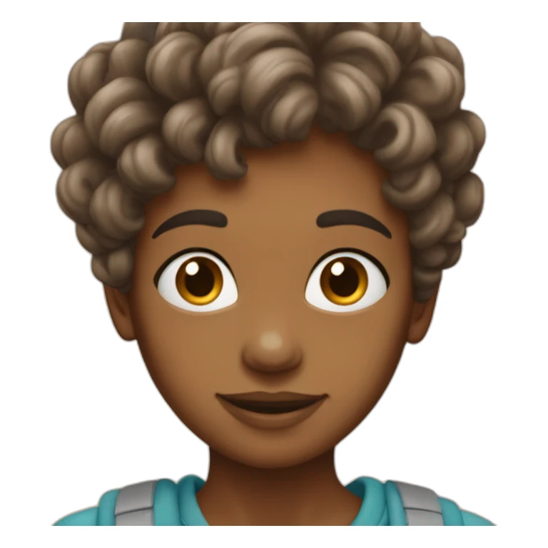 un adolescent au couleur caramel avec des cheveux crépus sticker