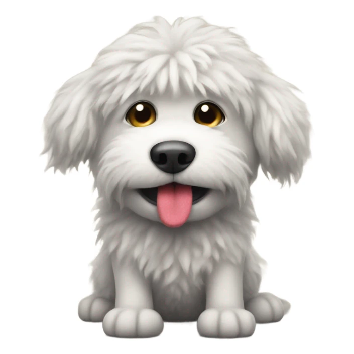 Fluffy dog with sock in mouth sticker
