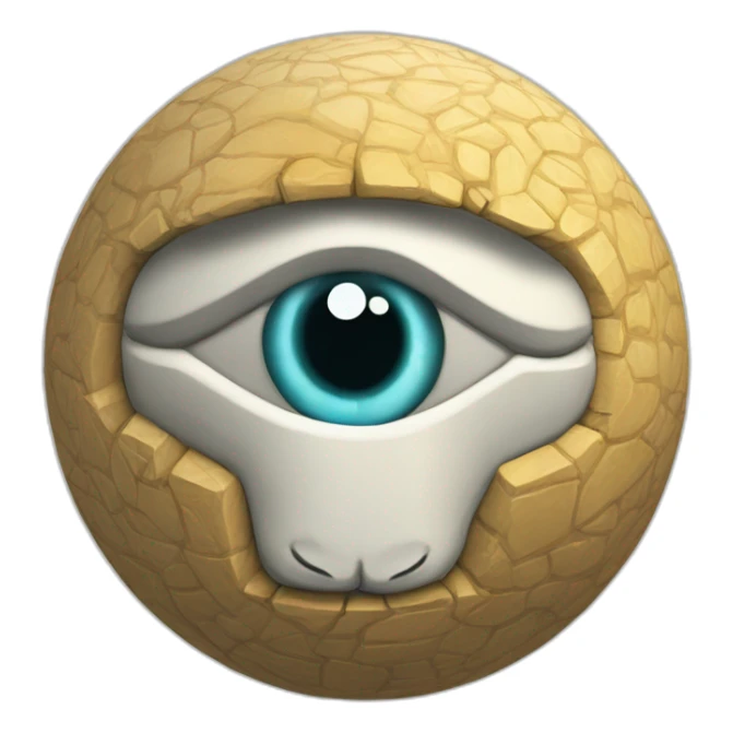3d sphere with a cartoon Llama skin texture with Eye of Horus sticker
