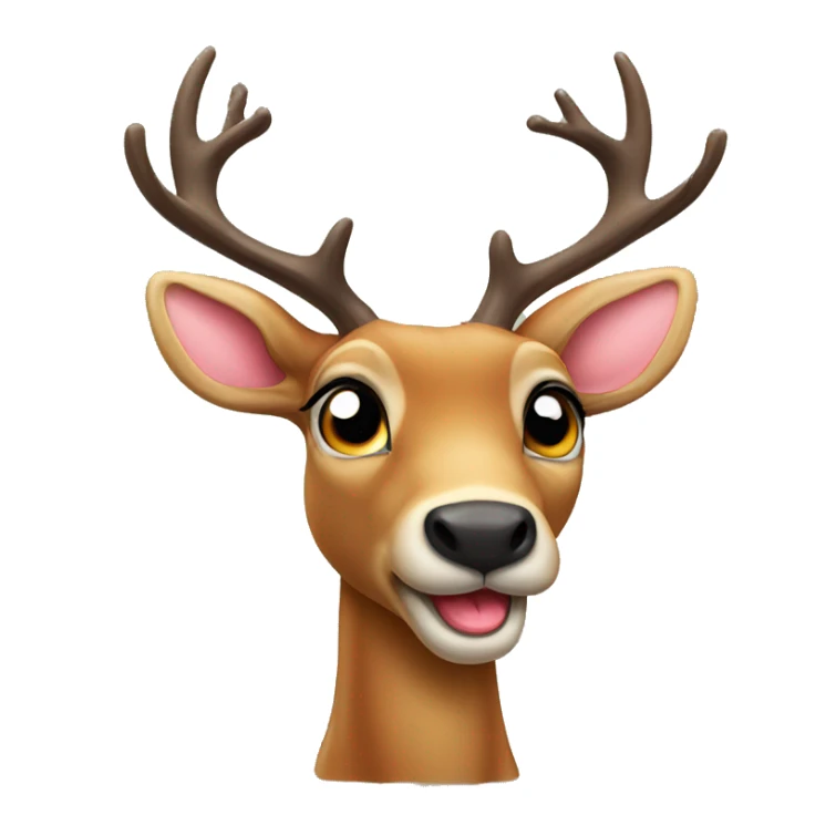 Deer with its tongue out  sticker