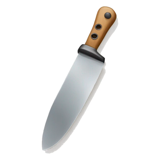 “Create a friendly smiling face holding a small kitchen knife, cartoon style.” sticker