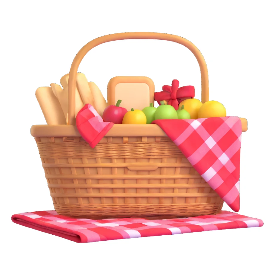 picnic basket and blanket sticker