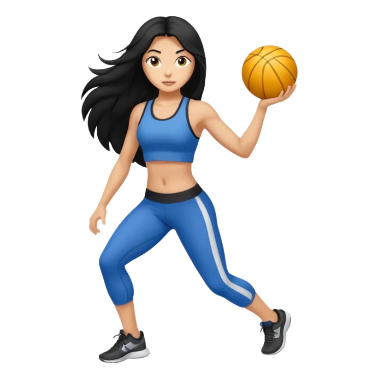 Long black hair girl with gym aesthetic  sticker