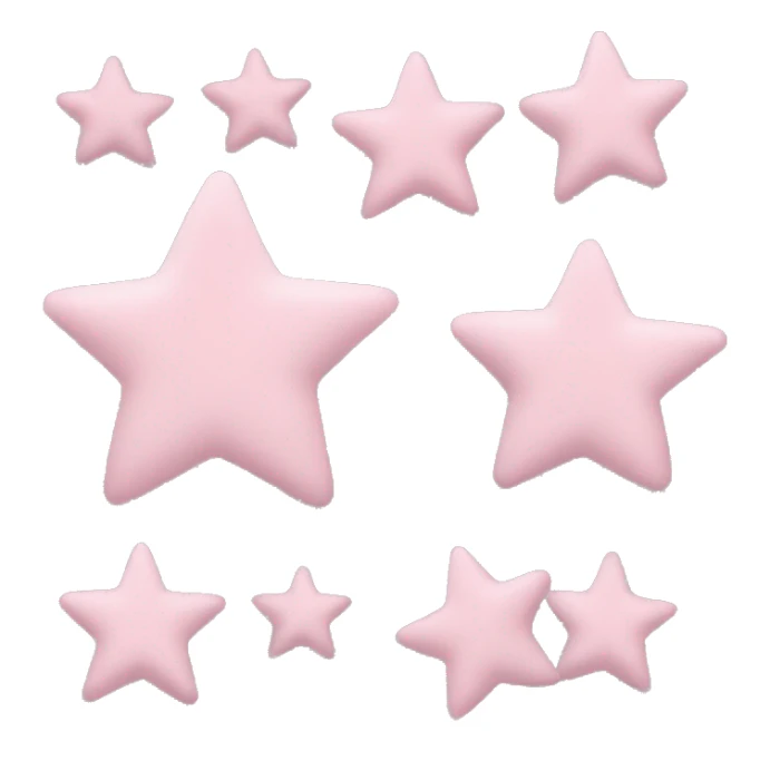 three pastel pink stars of different sizes sticker