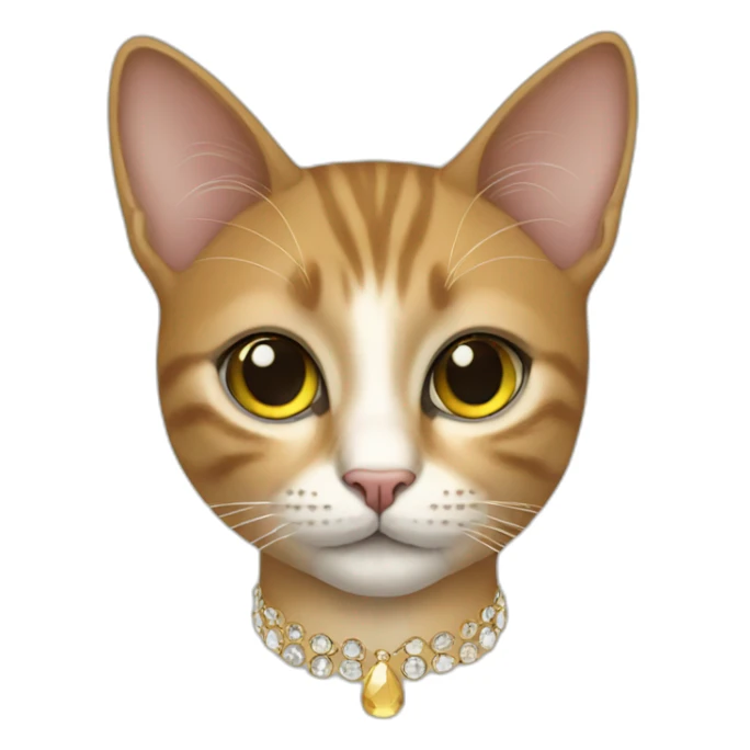 fashion cat with earrings on the ears sticker