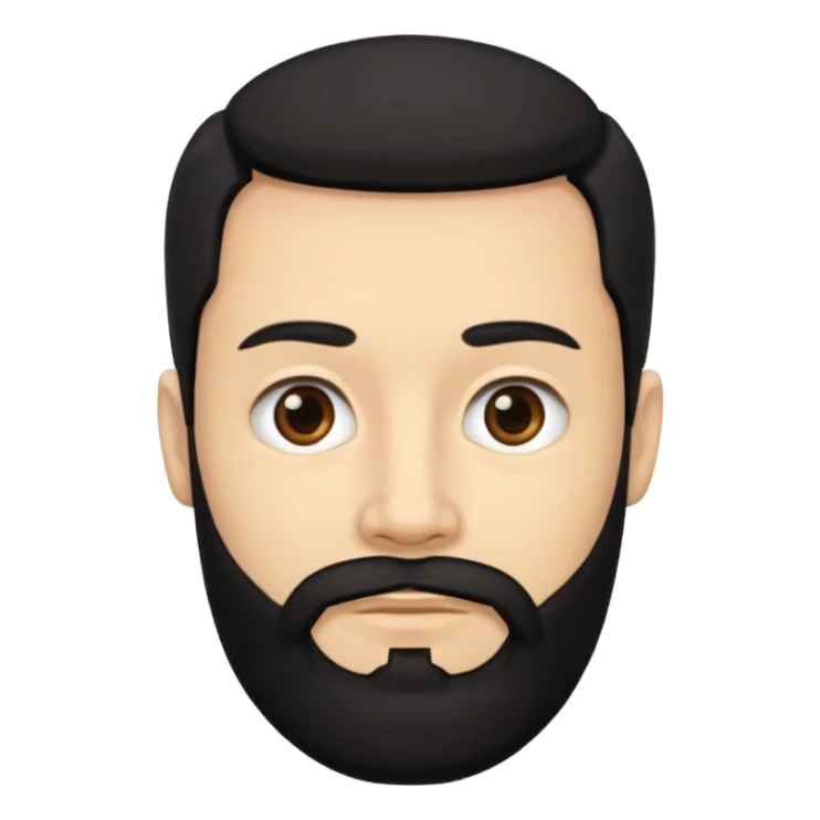 men without winkles with beard and black hair sticker