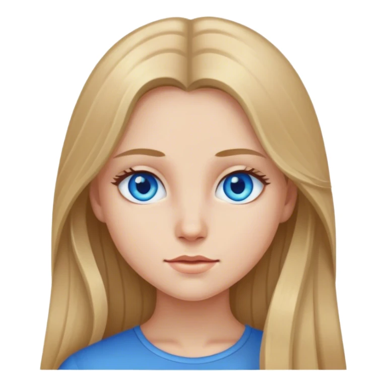 Dark blond long hair girl with blue eyes  sticker