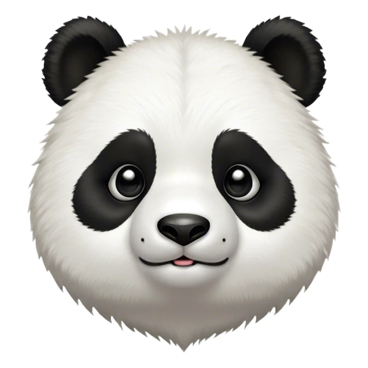 Cinematic Cute Panda Portrait Emoji, Head tilted playfully and inquisitively, featuring a fluffy, contrasting Fur of black and white with a charming expression and round, sparkling eyes filled with curiosity, Simplified yet irresistibly adorable features, highly detailed, glowing with a warm, friendly glow, high shine, affectionate and playful, stylized with a touch of bamboo whimsy, bright and endearing, soft glowing outline, capturing the essence of a mischievous yet loving panda, so playful it feels like it could roll out of the screen and into your arms! sticker
