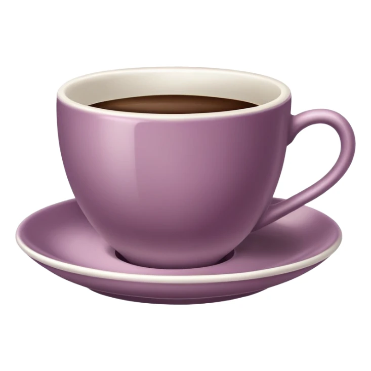 coffee cup and saucer in the colour old mauve sticker