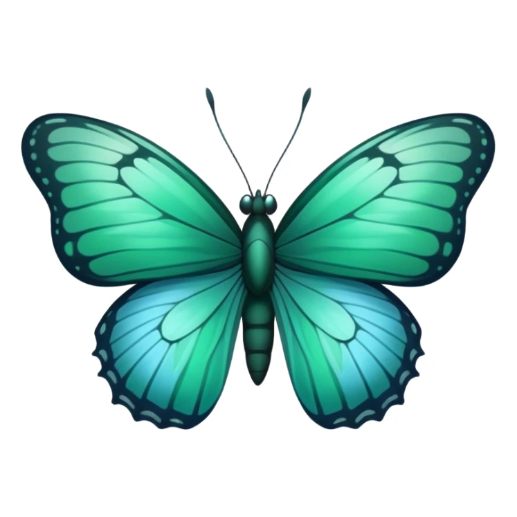 Beautiful aesthetic butterfly with dark green colors and light blue wings sticker