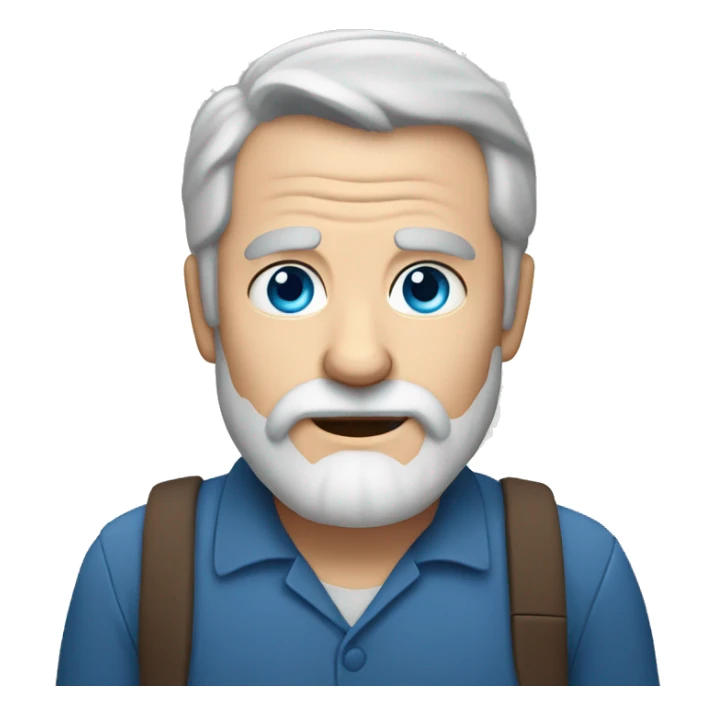 Brown hair, old man, beard blue eyes sticker