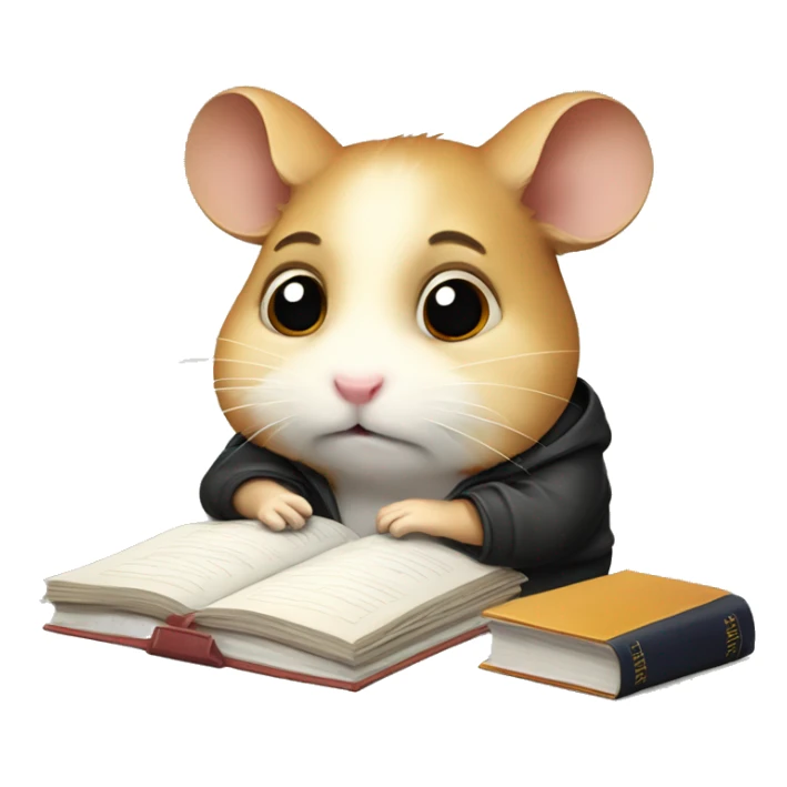 University hamster student, Study hard, lots of assignment deadline, tired, study at Night, using computer  sticker