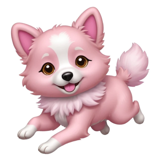pink girly dog jumping in the air sticker