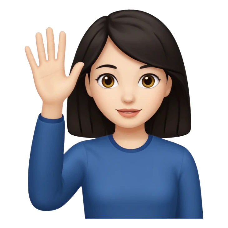 Waive bye add dark hair sticker