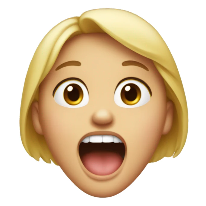 a little girl with her mouth open in a O shape sticker