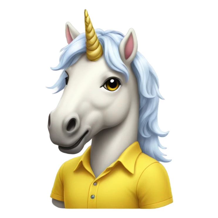 Unicorn wearing YELLOW SHIRT sticker