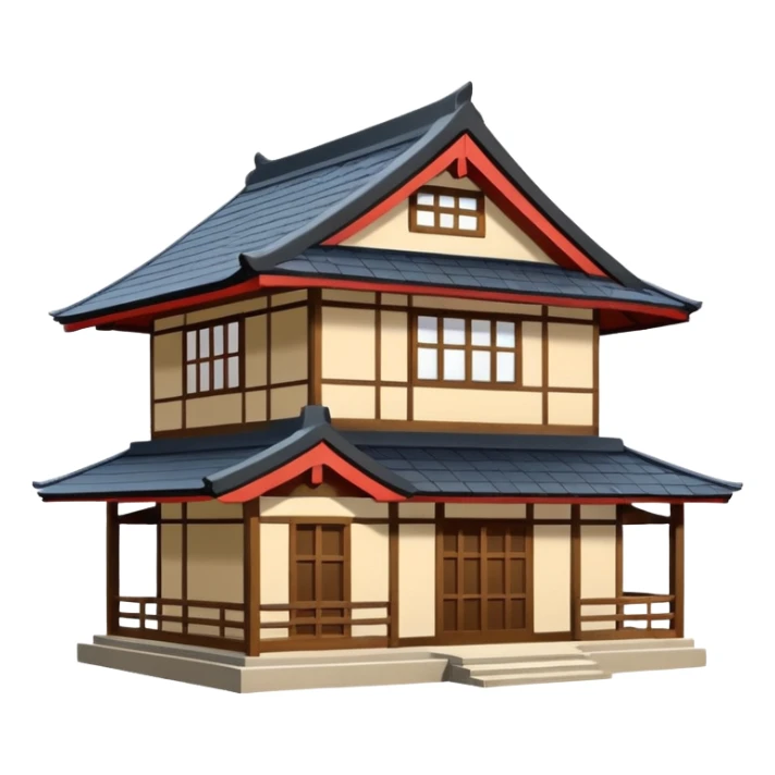 japan style wood house sticker