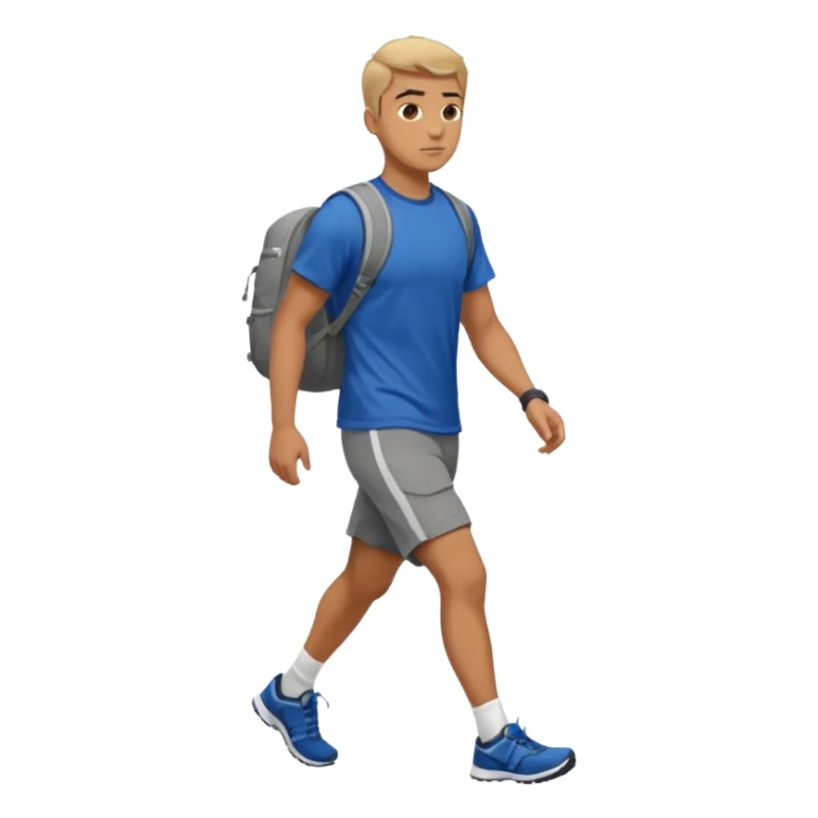 a man rucking with sport t shirt walking sticker