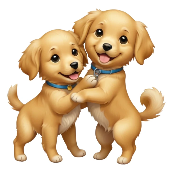 Two puppy best friends super super cute and excited sticker