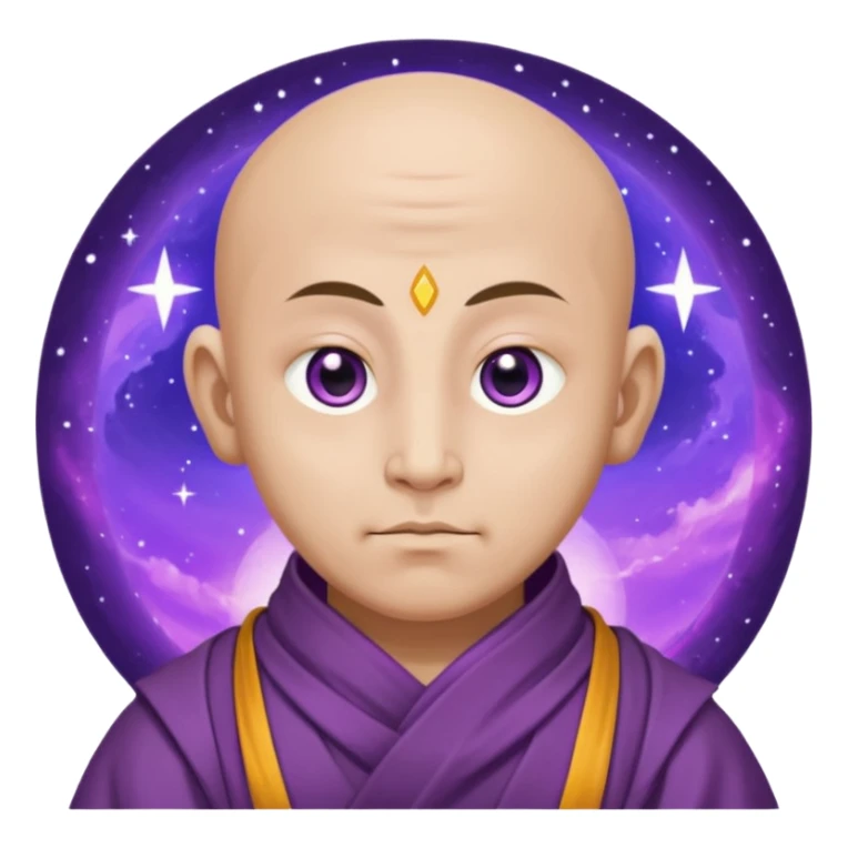 Purple Cosmic/space monk with white eyes sticker