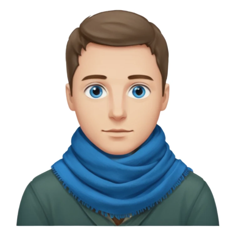hold men blue eyes, art painting scarf sticker