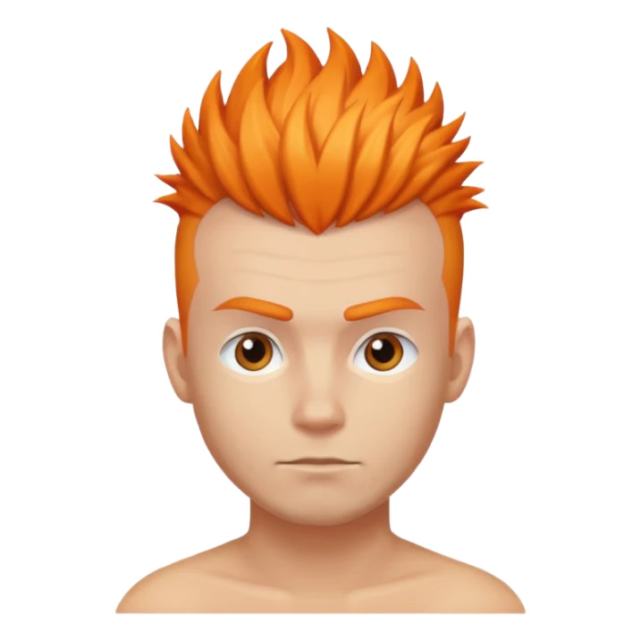 male head with a short light orange mohawk sticker