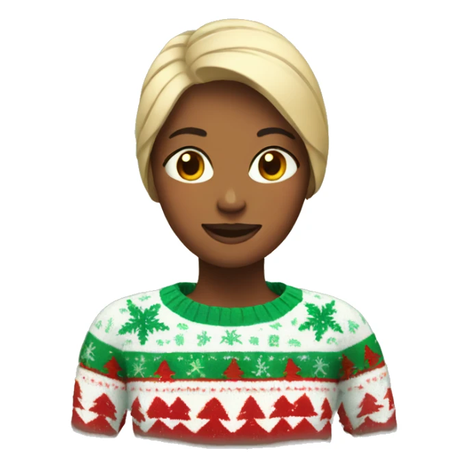 woman in christmas sweater sticker