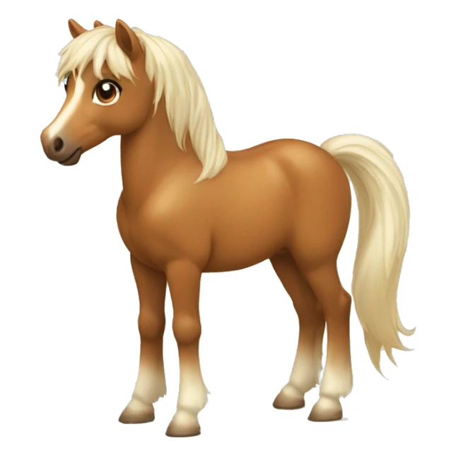 Poney de taille moyenne couleur caramel sticker