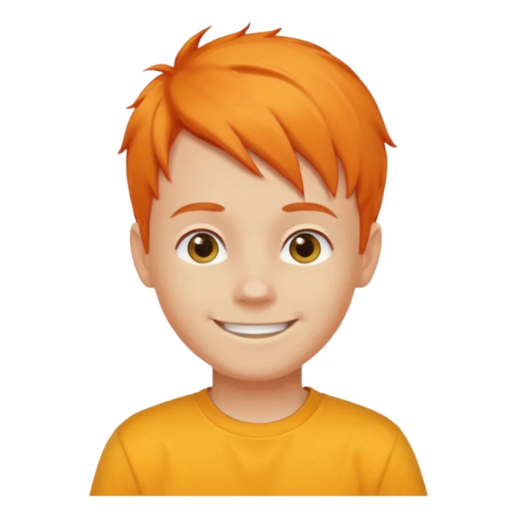 orange hair boy yellow t shirt sticker