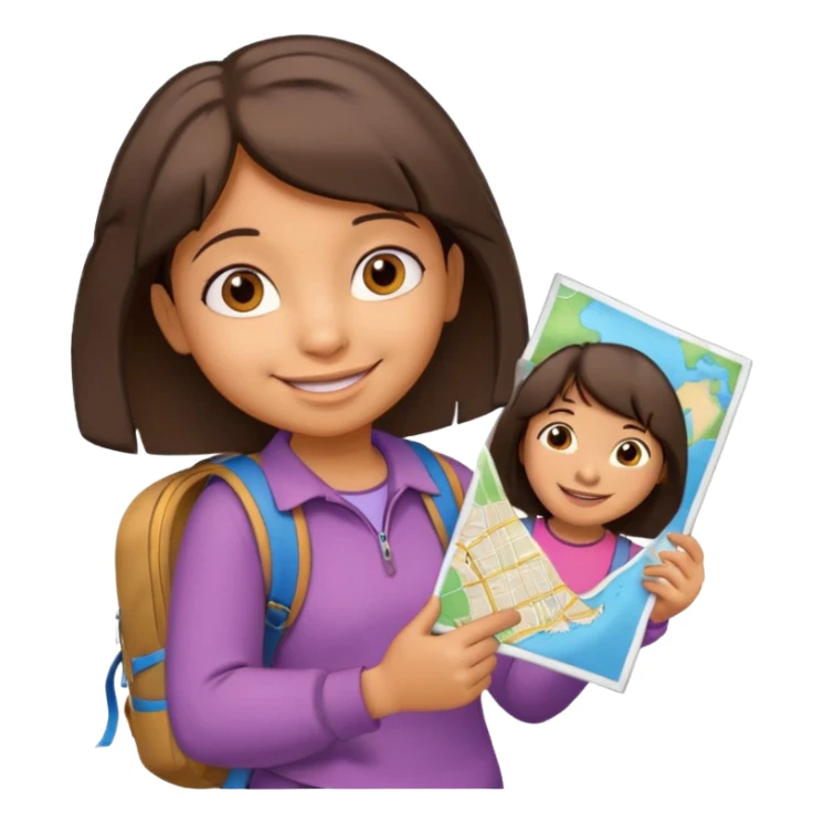 dora the explorer with boots and map emoji sticker