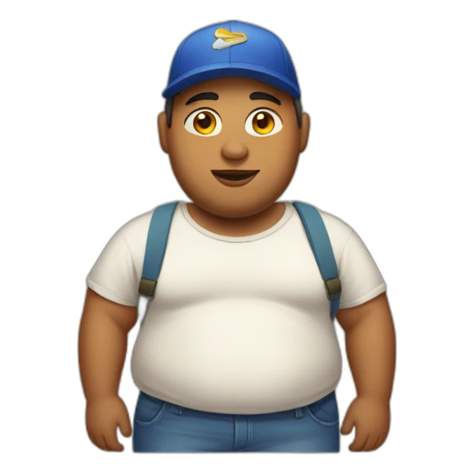 fatty young man in cap and loose clothing sticker