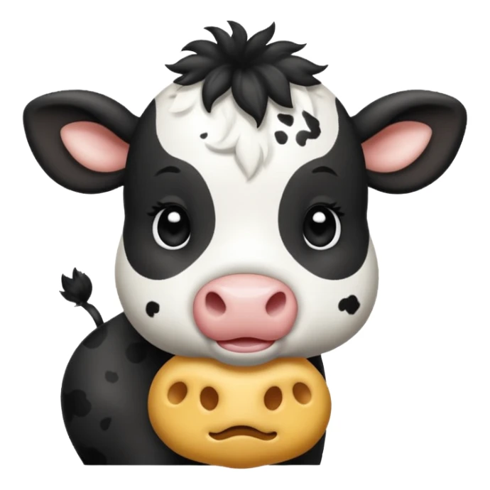 baby black and white cow sticker