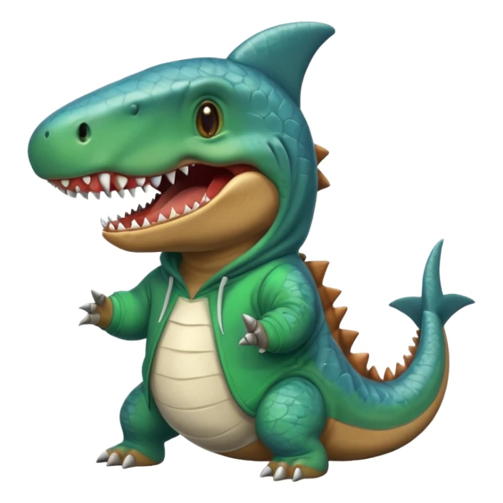 Dino wear shark hoodie sticker