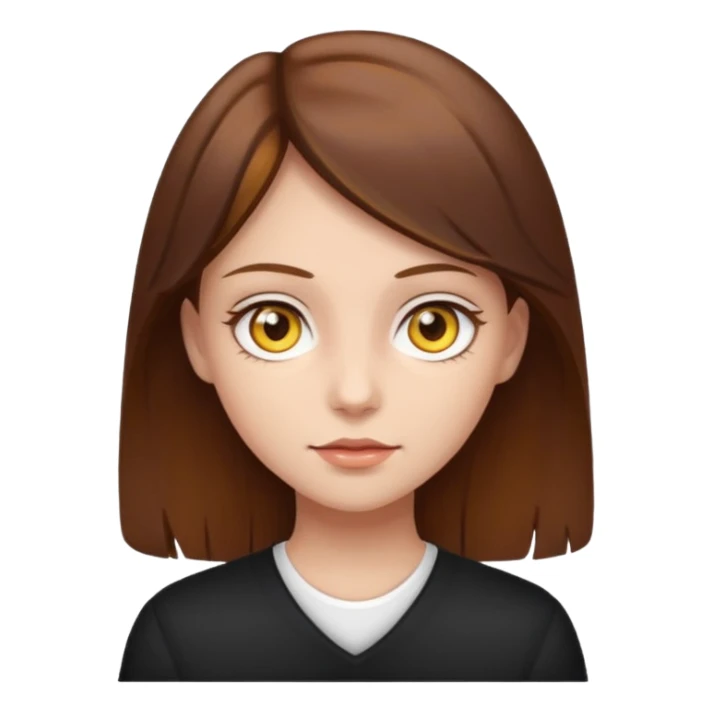 Una chica d Cabello café ojos amarillos piel clara  sticker