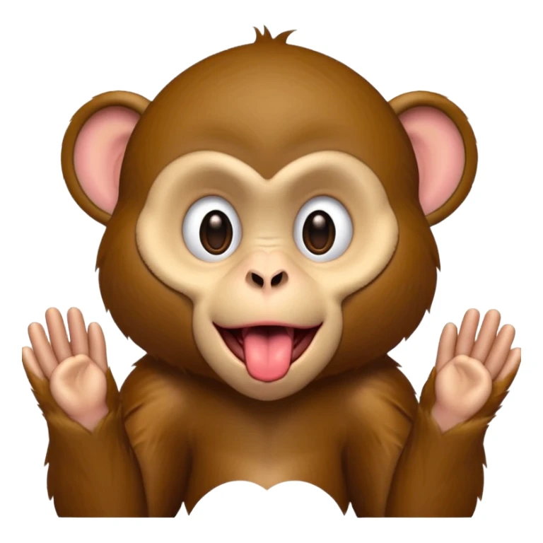 monkey sticking out tongue with hands to the side sticker