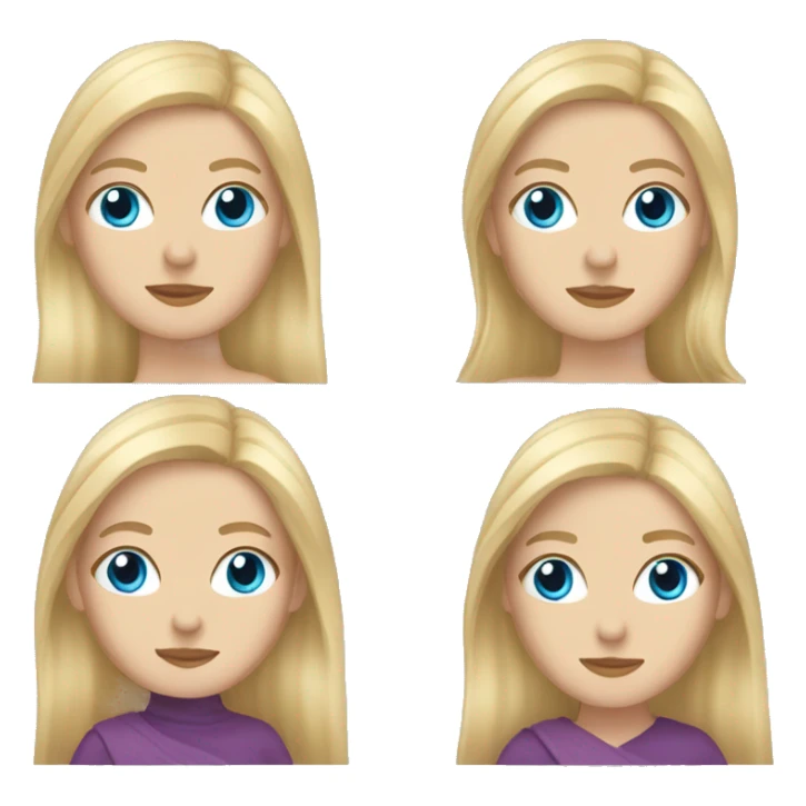 white woman blue eyes long blond hair and earrings sticker